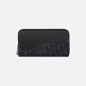 christian dior saddle long zip wallet in monogram design